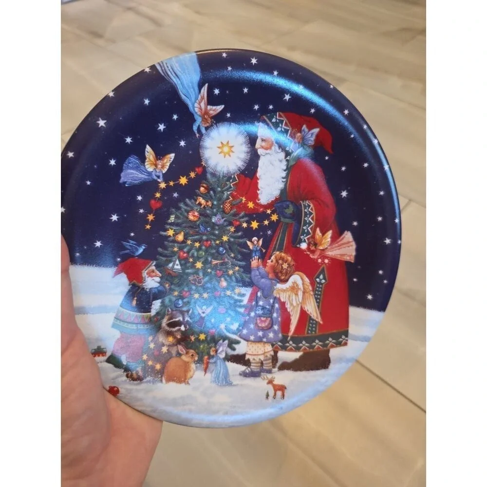 Certified International Starlight Santa Night Time Edition 2 Pc Salad Plates